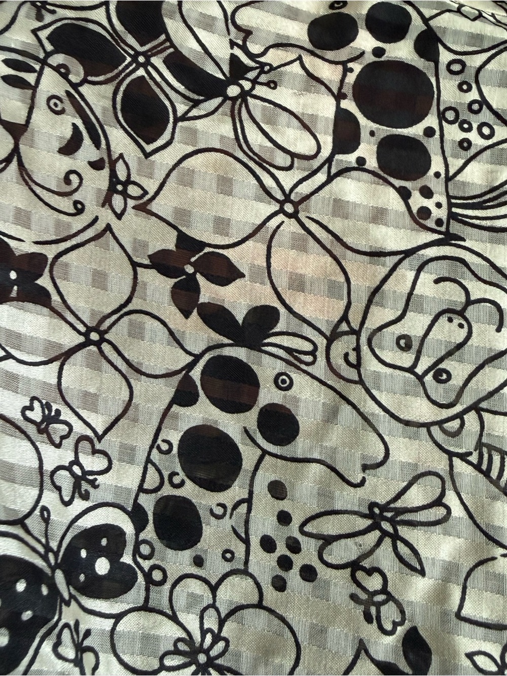 Anna Sui Sleeveless Black & White Floral Button-Front Dress Silk Blend Size 4 - Picture 7 of 8